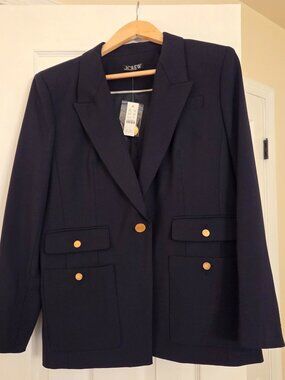 J.Crew Navy Italian Wool Skirt Suit Set -- Blazer & Skirt -- NWT